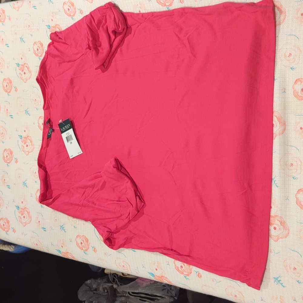 Ralph Lauren Pink Women's 2XL Short Sleeve T